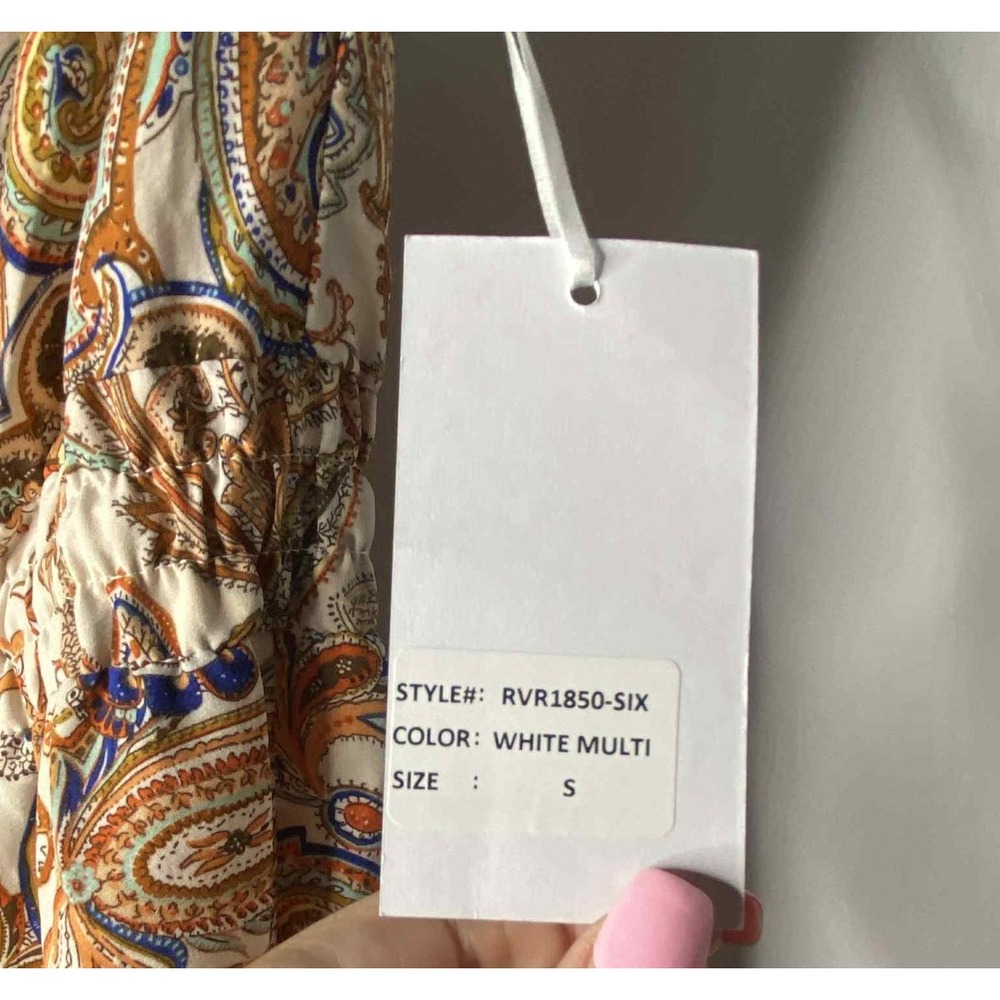 Rosevelvet Strapless multicolor Jumpsuit Tie Waist Cinched Ankle Size Small NWT - Picture 12 of 13